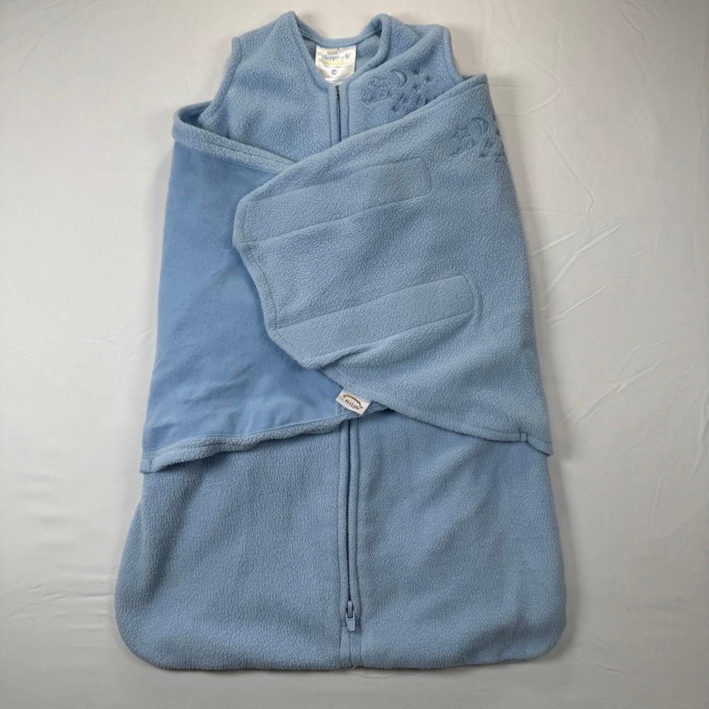 Halo Blue Fleece Swaddle Sleep Sack for Babies